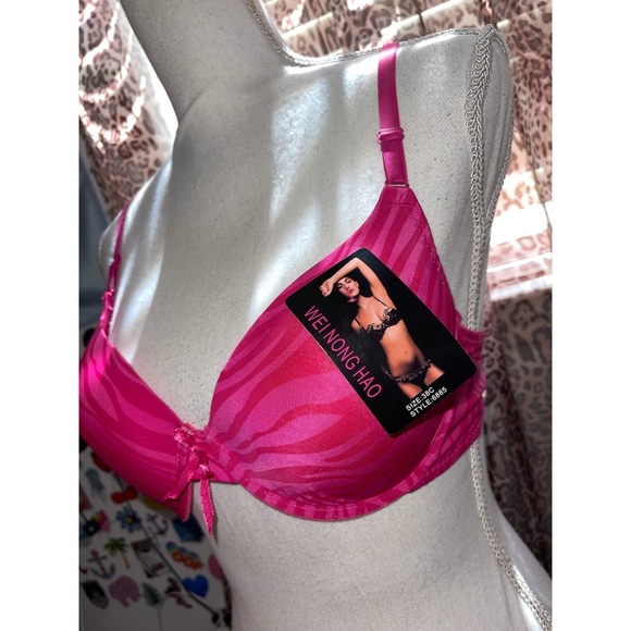 Women’s Dark Pink Zebra Bra 💖 - Picture 5 of 15